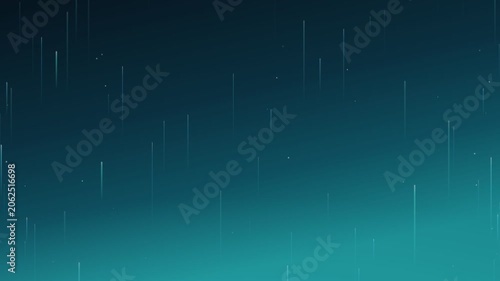 Cyan Turquoise rising light streaks background animation for modern tech and clean intros