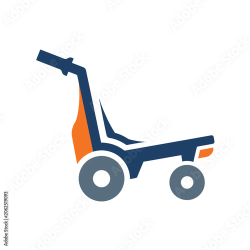 A simple flat icon of a modern industrial warehouse trolley