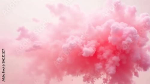 Abstract background of a vibrant pink smoke bomb cloud slowly expanding and filling the frame