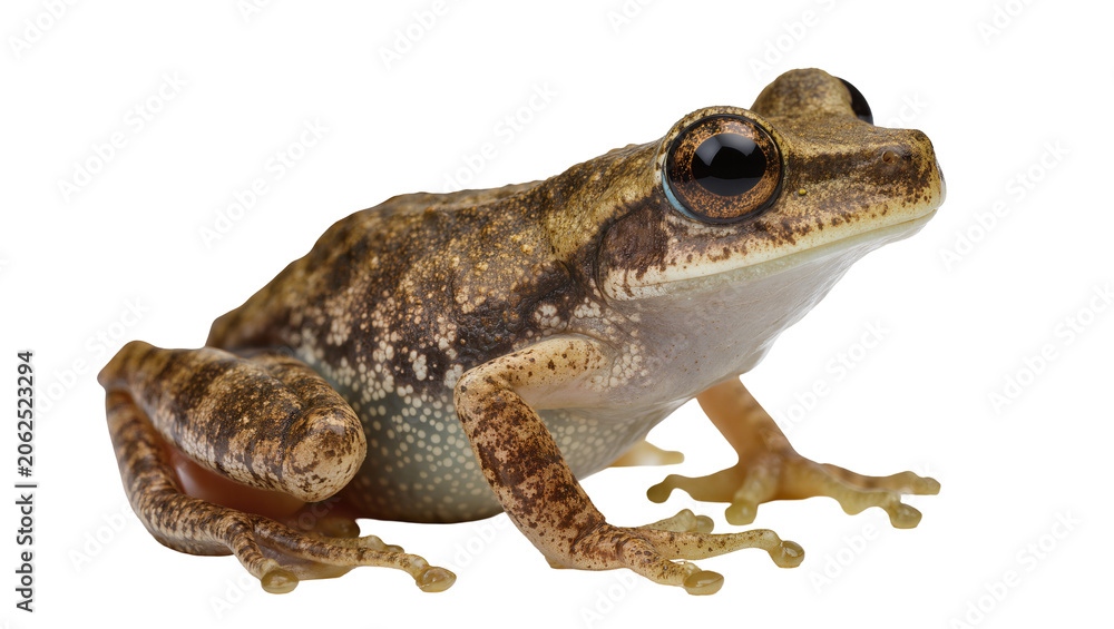 Obraz premium Brown spotted tree frog with large eyes