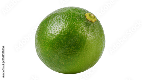 Fotografía Whole green lime with textured peel and stem nub