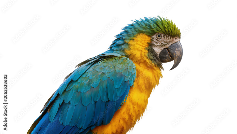 Obraz premium Blue and yellow macaw parrot with vibrant feathers