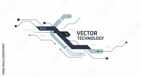 Modern vector technology graphic design with circuit board elements