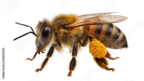 Fotografi Honey bee with pollen basket on hind leg
