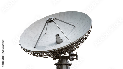 Schilderij op canvas Large satellite dish antenna with metal truss structure