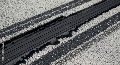 Tire Marks on Asphalt Surface