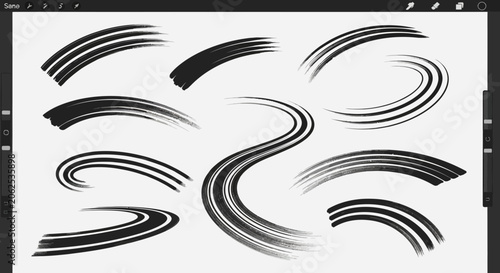 Speed Lines Brush Strokes - Dynamic Swirls and Streaks
