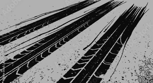 Tire Tracks on Gray Surface