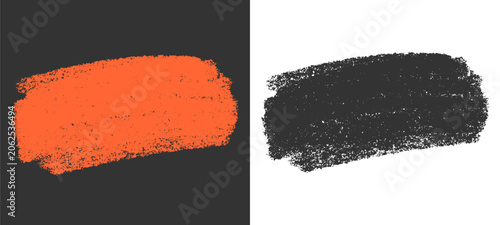 Block texture hand drawn chalk doodle. Rough horizontal crayon box patch shape displaying heavy blackboard smudge finish for heading text background layout decoration design asset clip art.