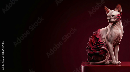 Metamorphosis: Black Baccara Rose and Sphynx Cat Hybrid