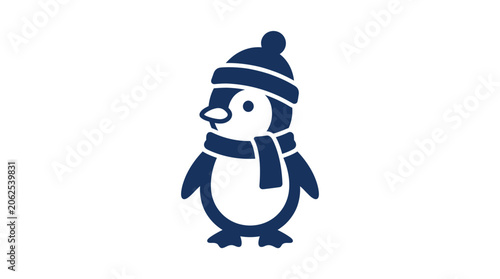 Fotografía Penguin Wearing Winter Clothing Outfit.