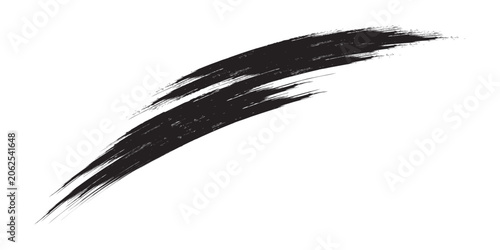Cuadro en lienzo abstract black ink brush stroke on white background, dynamic grunge paint smear, bold calligraphic swoosh texture banner