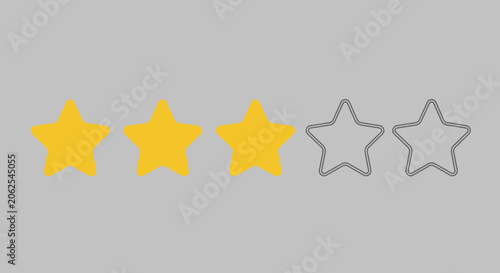 Three Yellow Stars Rated Symbol, Customer Satisfaction
