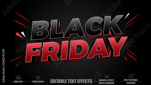 Black friday editable text effects - Commercial Marketing Template