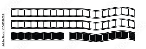 Foto Film Tape Strip Vector Illustration Featuring Movie Cinema Reel, 35mm Filmstrip