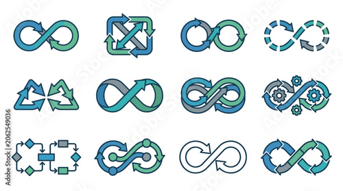 infinity loop symbols and icons.