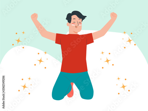 Obraz na plátně Jovial Concept Illustration Illustration Vector Style