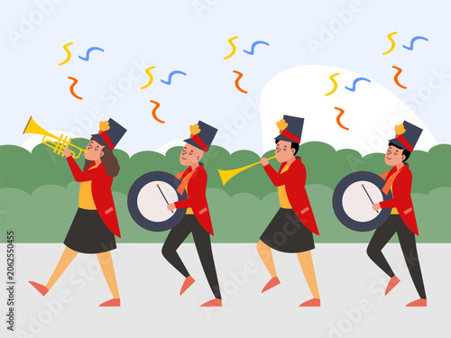 Parade Concept Illustration Illustration Vector Style