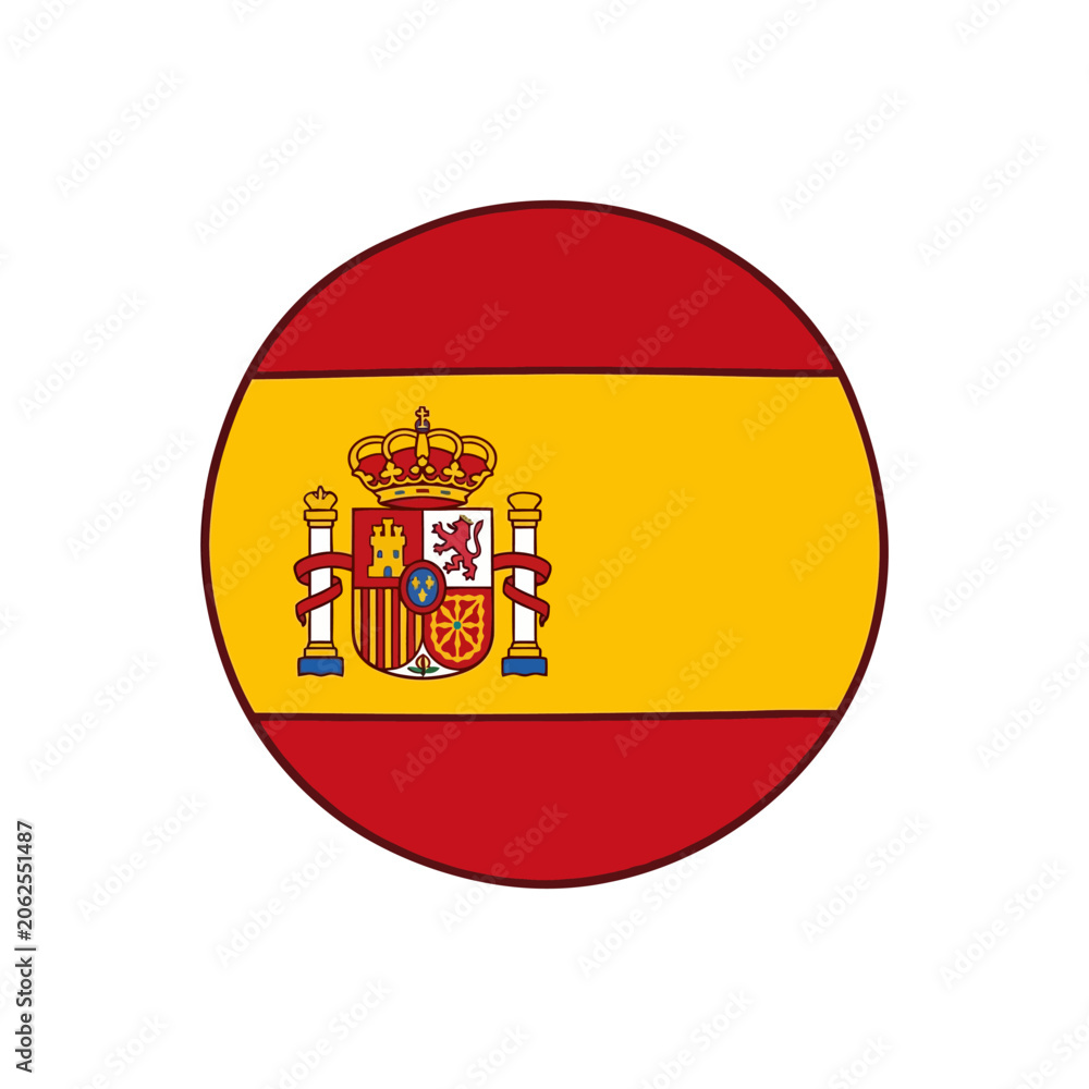 Obraz premium A circular icon featuring a red and yellow national flag design