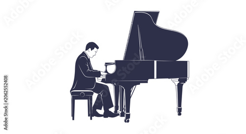 Schilderij op canvas Man playing a grand piano.