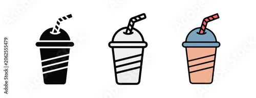 Quadro su tela disposable cups with straws for cold drinks  takeout  fast food  beverages  res