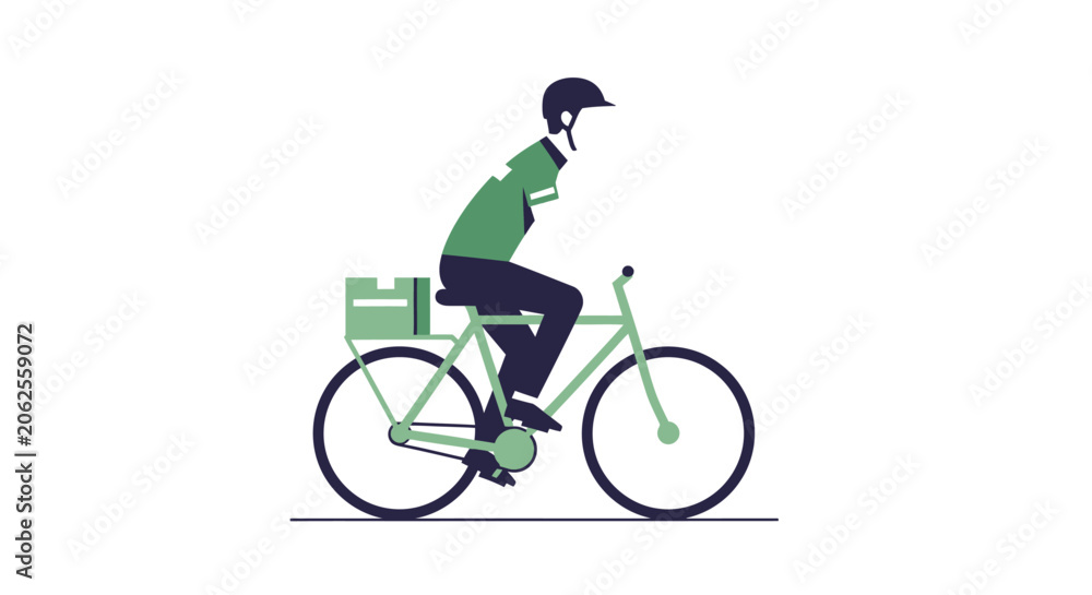 Fototapeta premium Person Riding Bicycle Wearing Helmet.