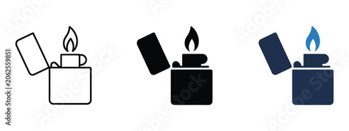 Bild auf Leinwand Gasoline Lighter Icon Vector Illustration Featuring Ignition Flame, Spark Mechan