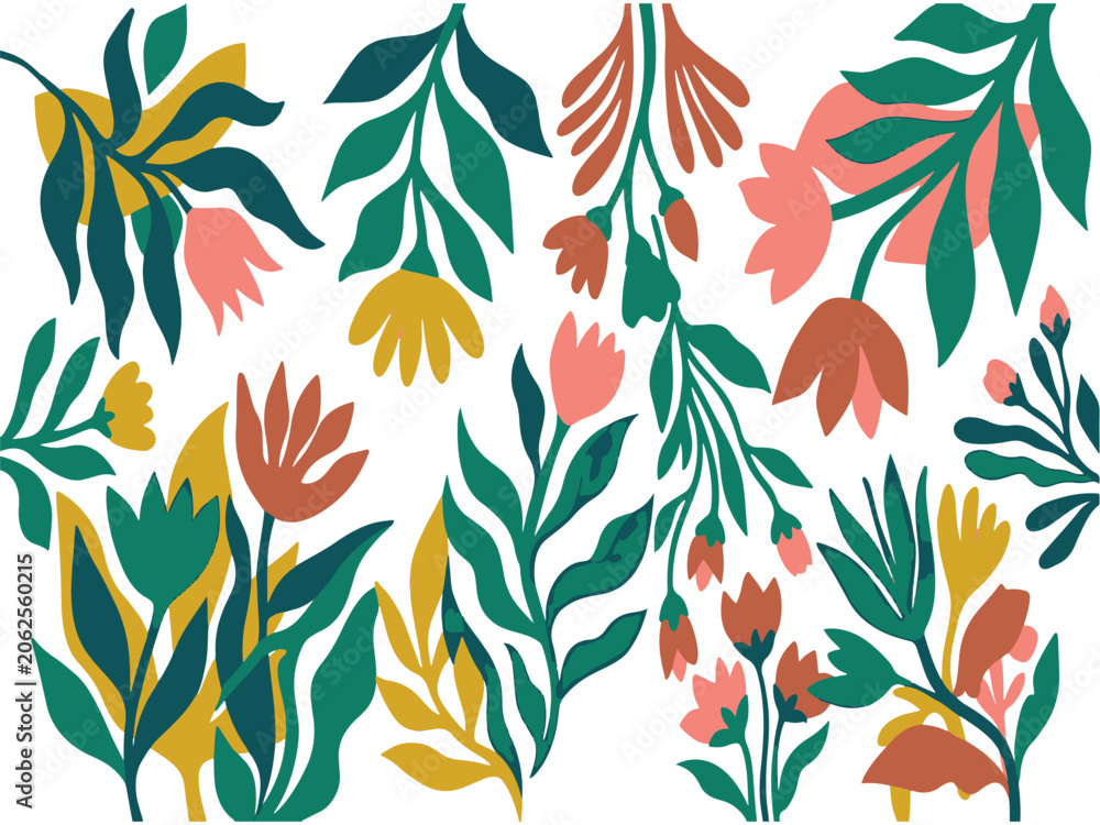 Fototapeta premium Colorful Floral Illustration