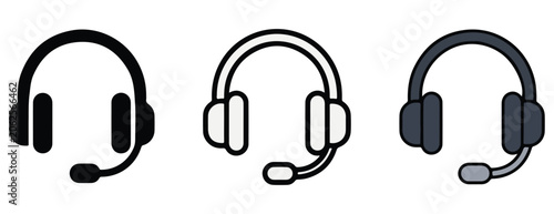 headphone, headset, microphone, icon, symbol, 