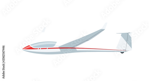 Illustration of a modern glider aircraft in profile view.