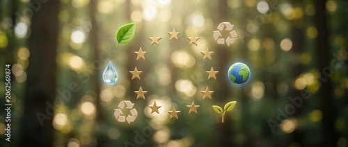 Regulation concept with sustainability and environmental icons