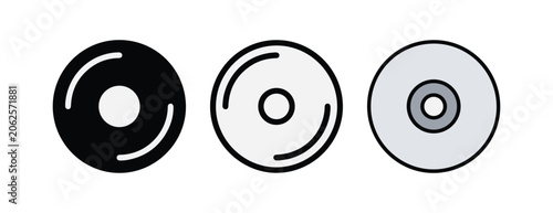 Schilderij op canvas vinyl records with different colors and designs for music storage and playback