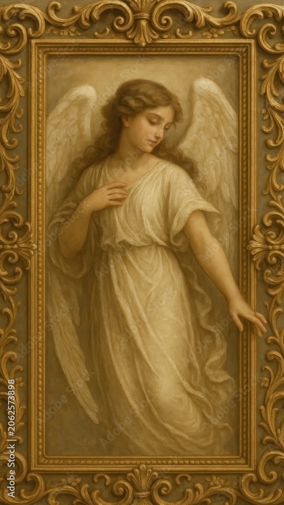 Naklejka premium Elegant angelic art wallpaper for mobile