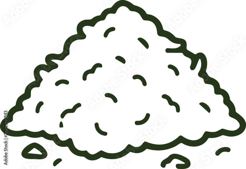 Obraz na płótnie Pile of dirt, soil heap, earth mound, hand-drawn illustration, simple graphic, i