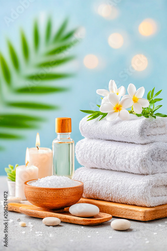 Spa towels with flowers