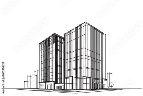 Abstract High rise building sketch
