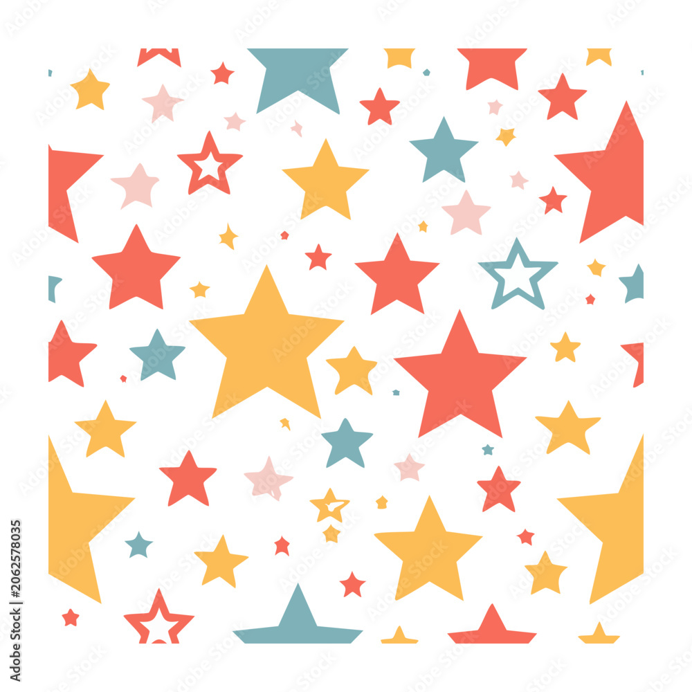 Fototapeta premium Colorful star and hexagon pattern