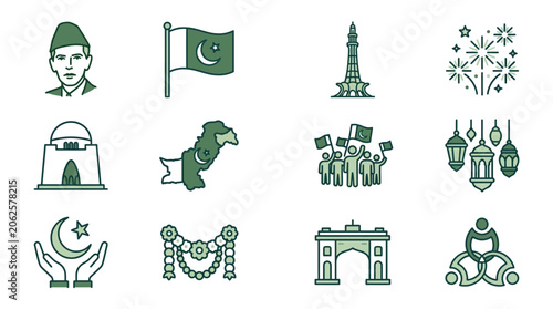 Bild auf Leinwand Celebration of Pakistani Culture with Iconic Symbols