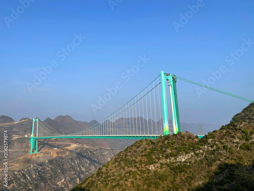 Huajiang Canyon Bridge in Guizhou, China the highest bridge in the world, standing an incredible 625 meters above the river