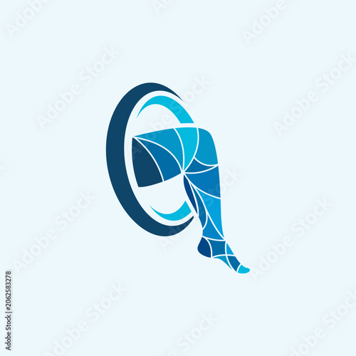 Human Leg with Geometric Pattern in Circle Logo for health care logo