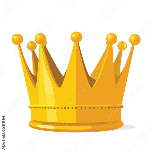 Golden crown illustration isolated on white background.