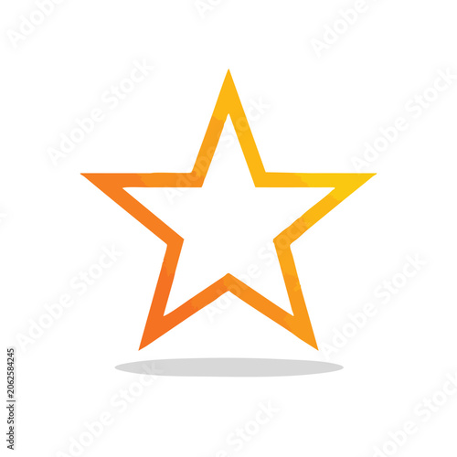 A single five pointed star icon with a gradient orange outline.