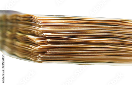 Romanian banknotes (lei) isolated on white