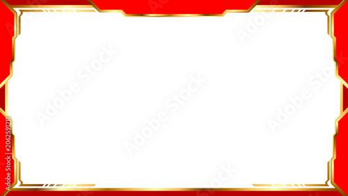 Canvastavla Luxury Red and Gold Ornamental Frame Border Template for Festive Invitations