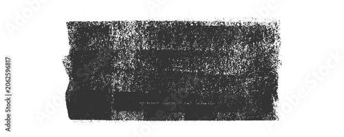 Black paint roller brush stroke grunge texture. Thick horizontal distressed wall paint patch showing realistic industrial roll marks for abstract printing framework background layout design clip art.