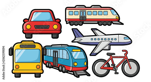 Transportation vehicles on the road.