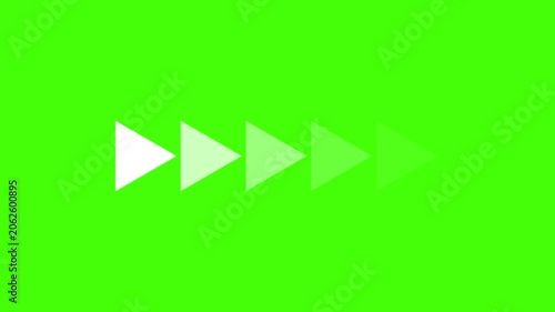 Arrow indicators progress across green screen background in horizontal composite