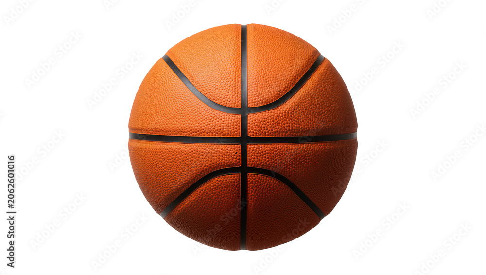 Fototapeta premium Orange basketball with black lines and textured surface