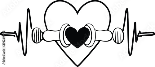 Baby Health Monitoring Heart Icon Silhouette