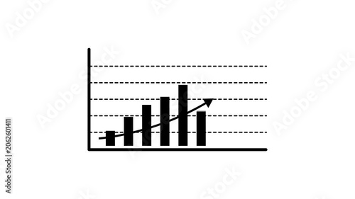 Bar graph increasing in value over time animated progression